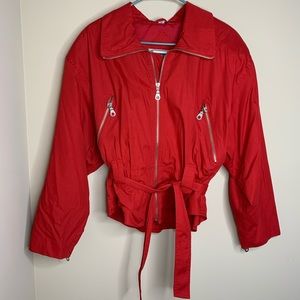 Red Retro/Vintage Zipper Jacket